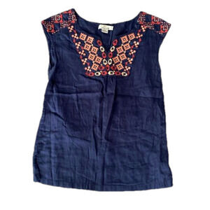 Sleeveless cotton embroidered blouse size XS